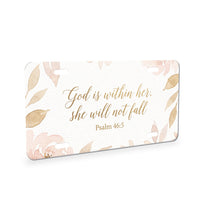 God Is Within Her aluminum front license plate