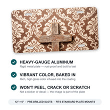 Wooden Cross aluminum front license plate
