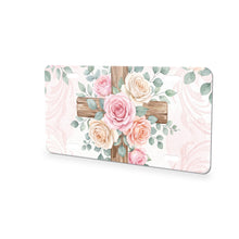 Floral Cross aluminum front license plate