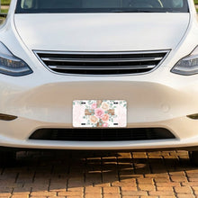Floral Cross aluminum front license plate