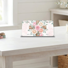 Floral Cross aluminum front license plate
