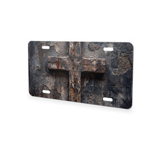Distressed Cross aluminum front license plate
