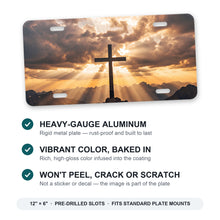Cross On Mountains aluminum front license plate