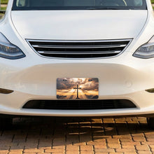Cross On Mountains aluminum front license plate
