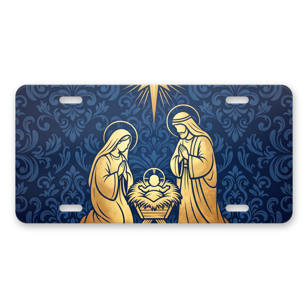 Nativity Scene aluminum front license plate