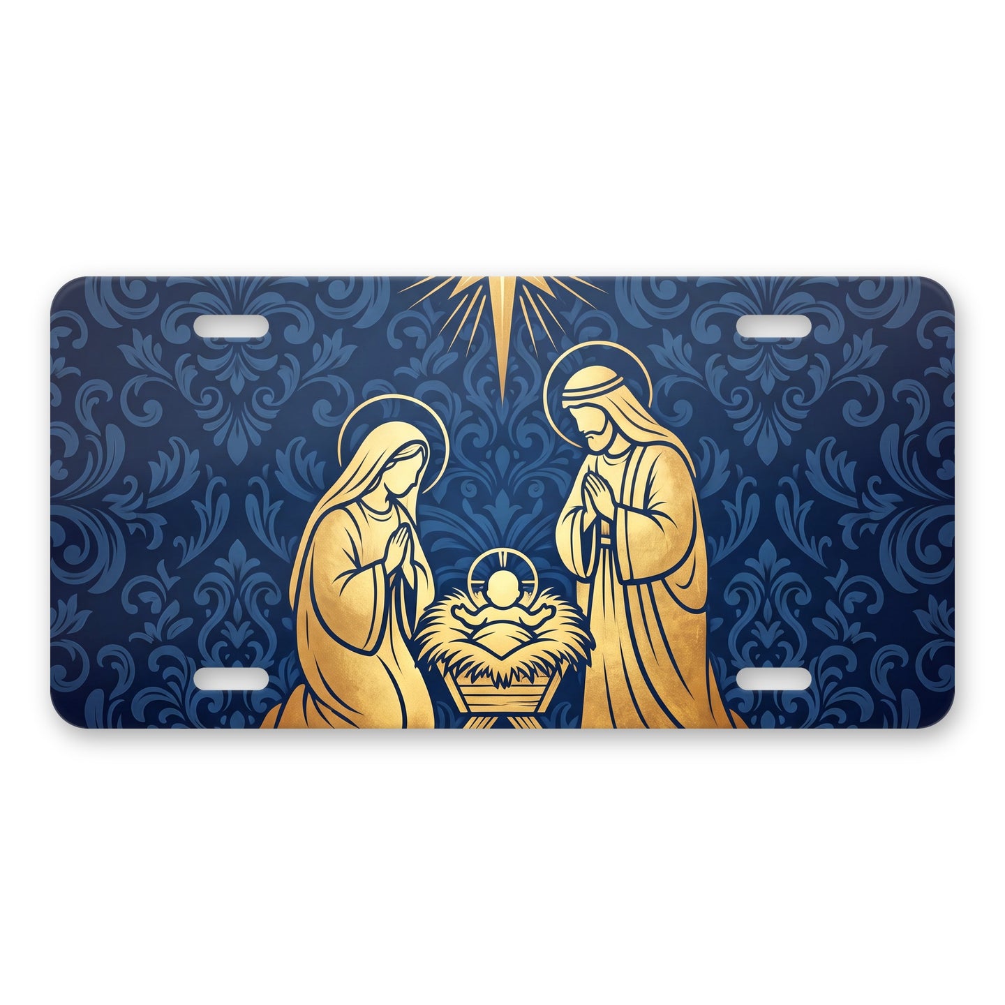 Nativity Scene aluminum front license plate