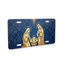 Nativity Scene aluminum front license plate