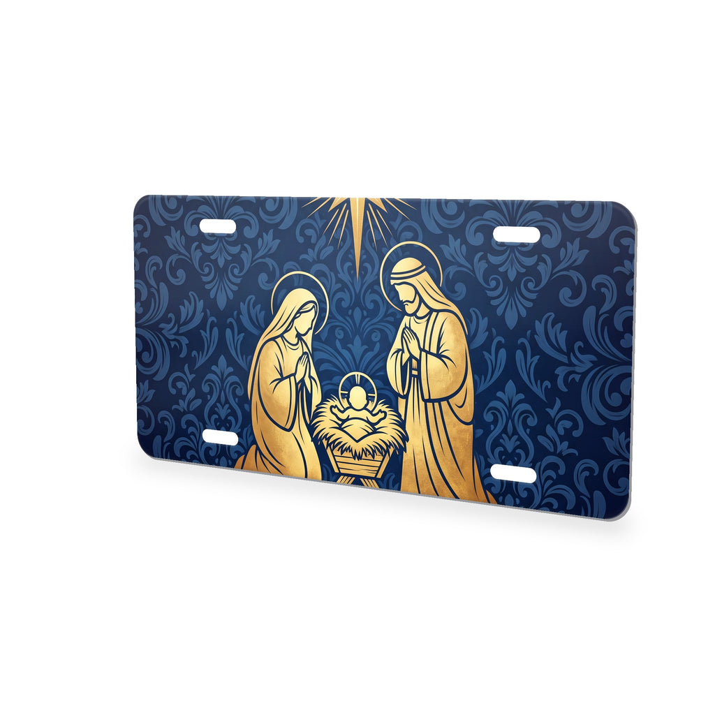 Nativity Scene aluminum front license plate