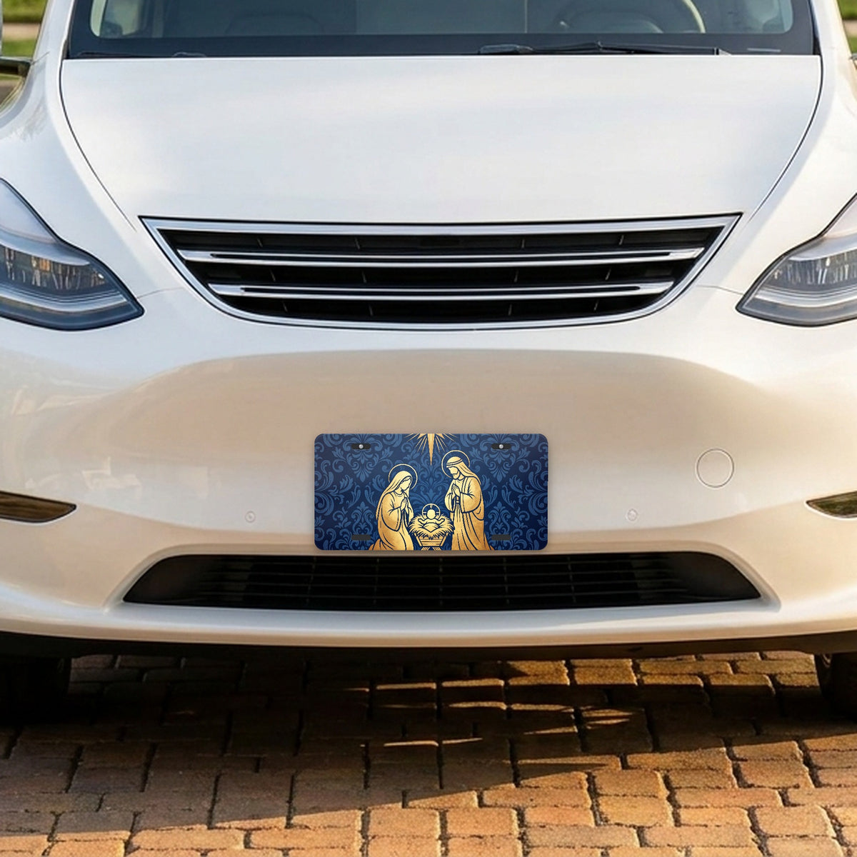 Nativity Scene aluminum front license plate