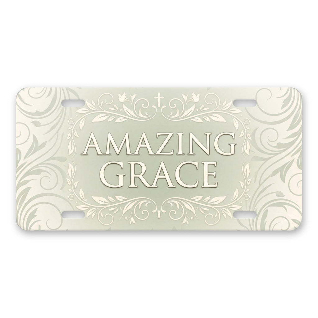 Amazing Grace aluminum front license plate