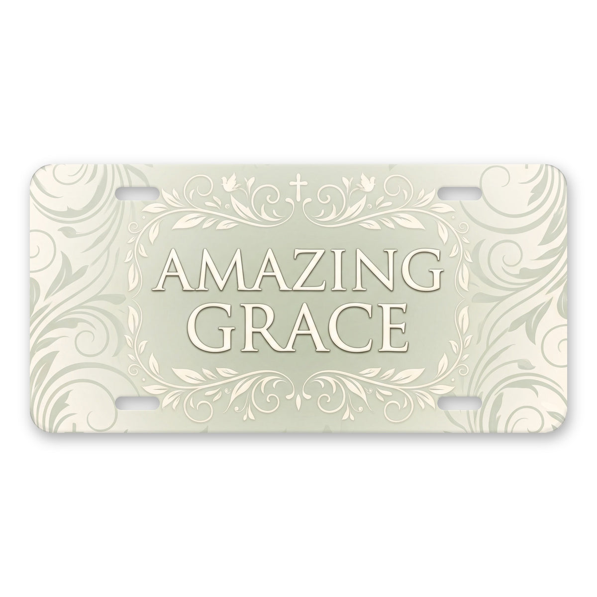 Amazing Grace aluminum front license plate