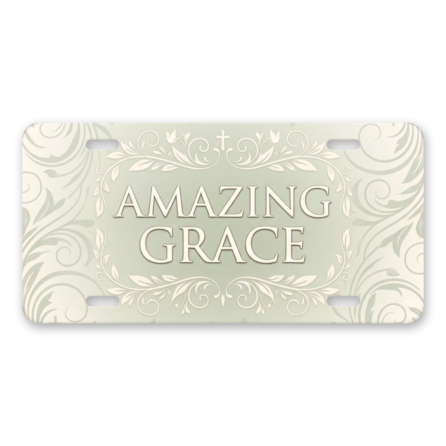 Amazing Grace aluminum front license plate