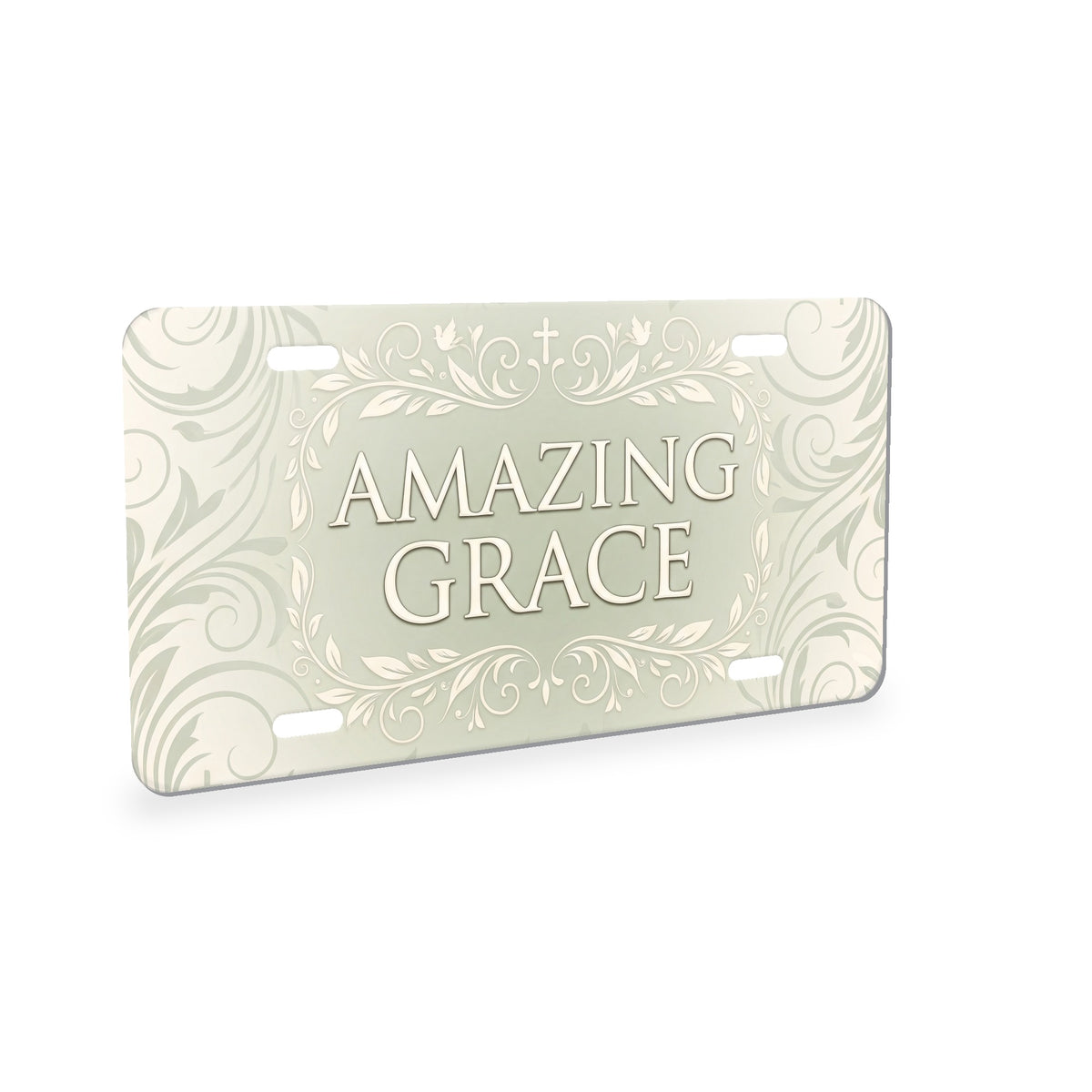 Amazing Grace aluminum front license plate