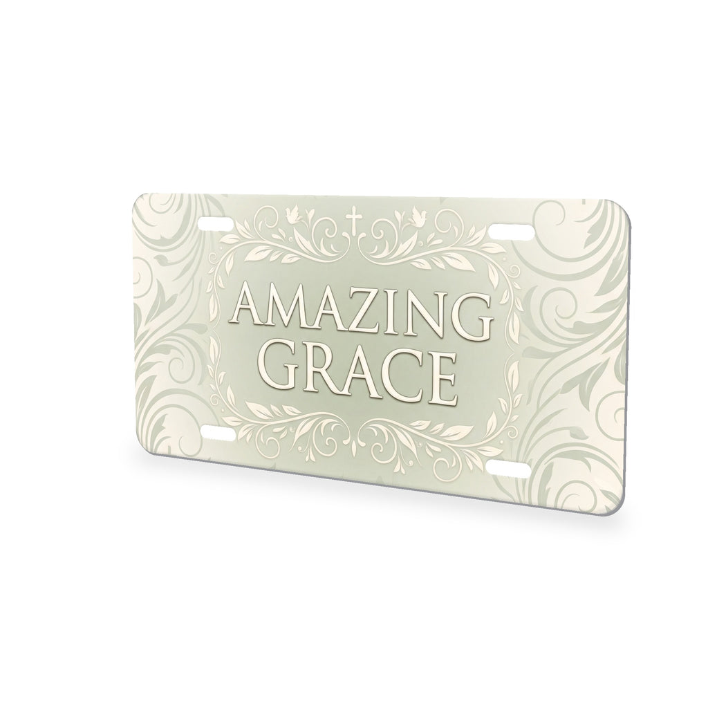 Amazing Grace aluminum front license plate