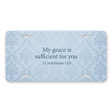 His Grace Is Sufficient aluminum front license plate