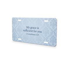 His Grace Is Sufficient aluminum front license plate