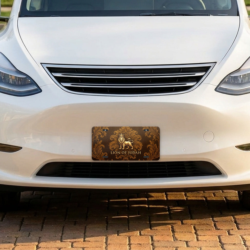 Lion Of Judah aluminum front license plate