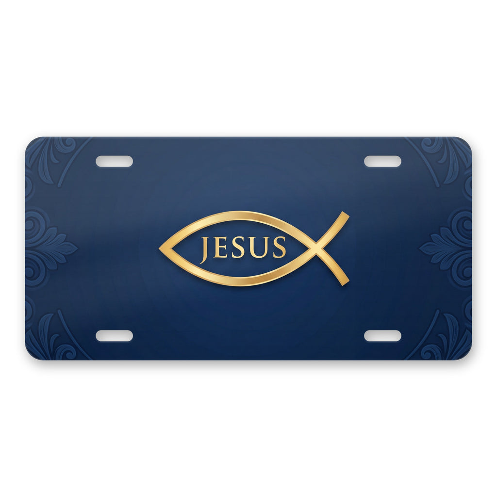 Ichthys Fish aluminum front license plate