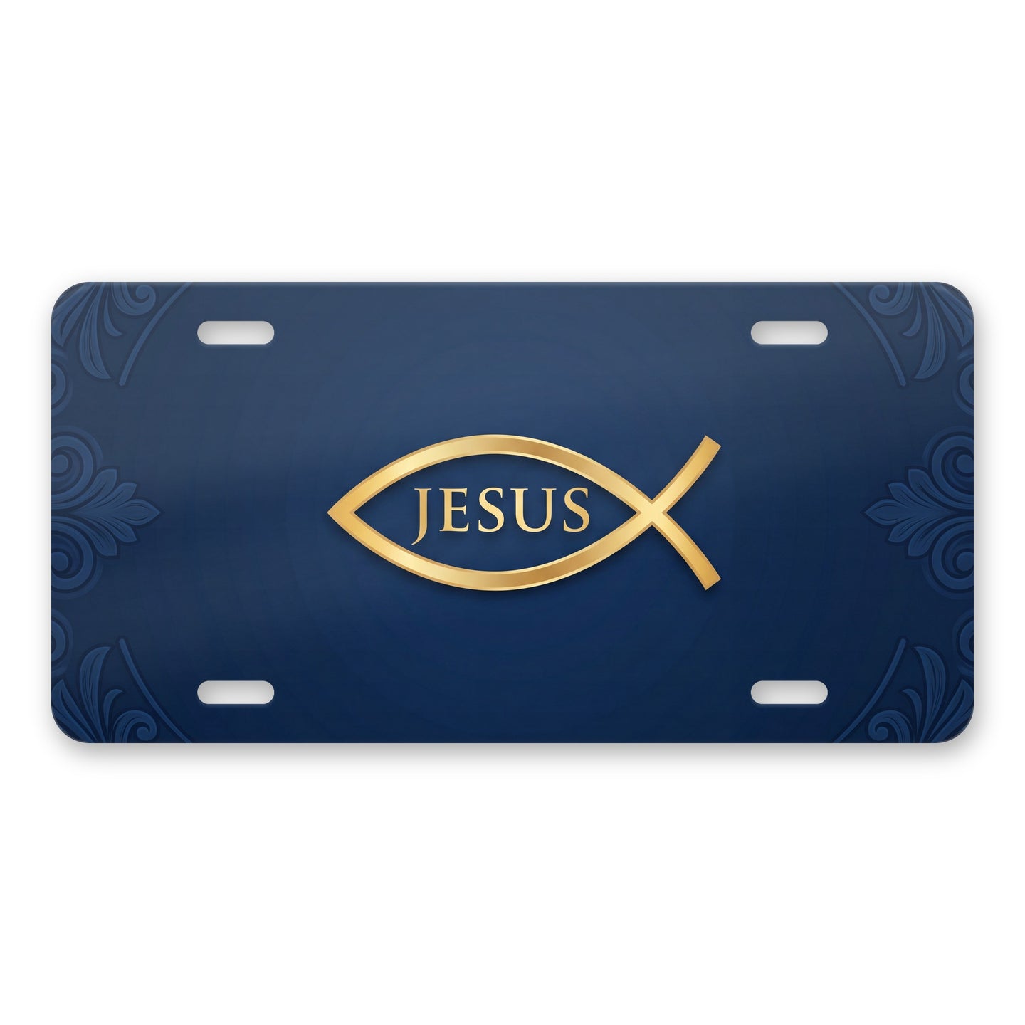 Ichthys Fish aluminum front license plate
