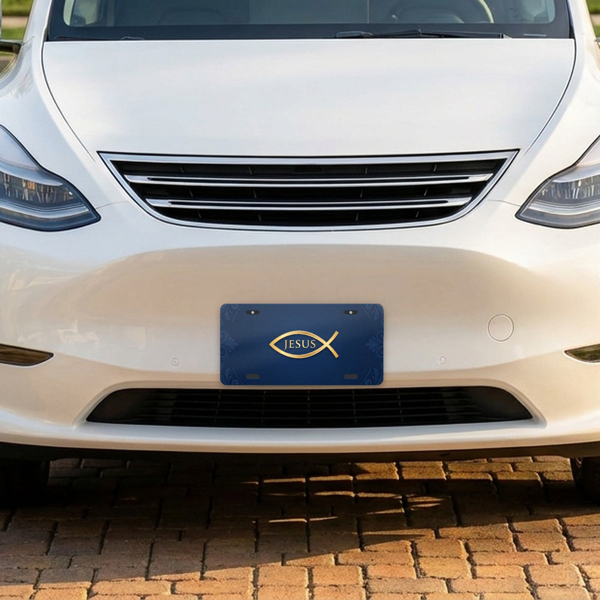 Ichthys Fish aluminum front license plate