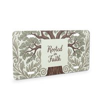 Rooted In Faith Tree aluminum front license plate