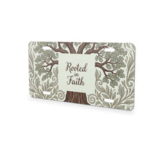 Rooted In Faith Tree aluminum front license plate