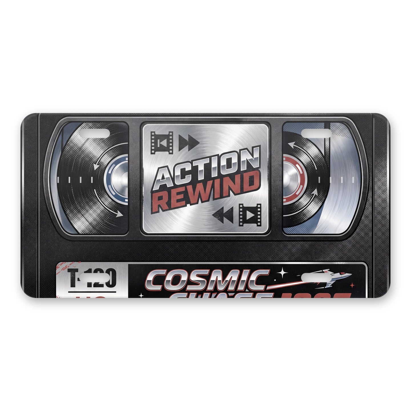 VHS Tape aluminum front license plate