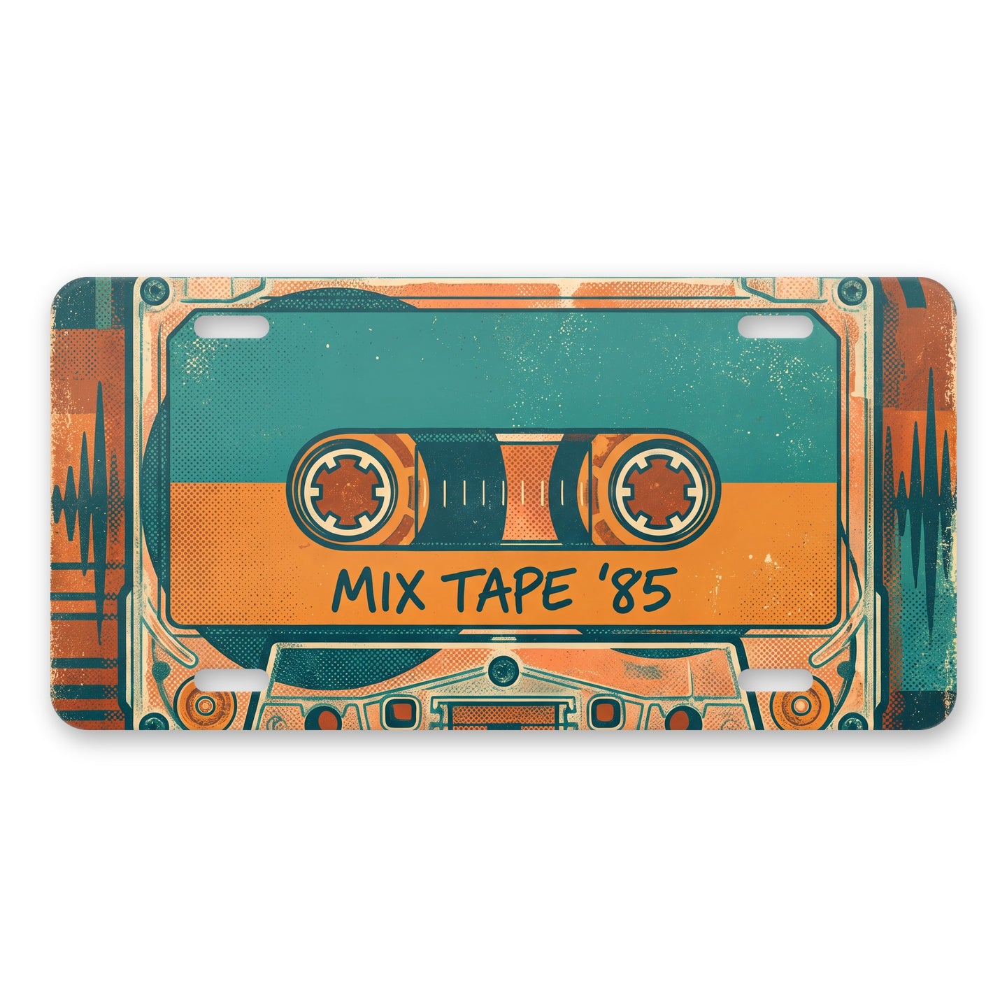 Cassette Tape aluminum front license plate