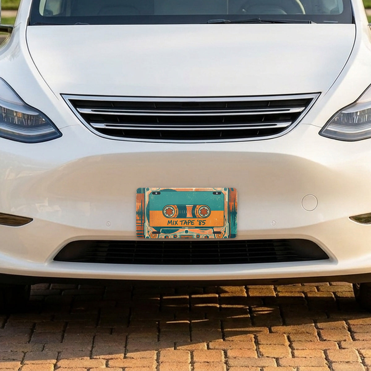 Cassette Tape aluminum front license plate