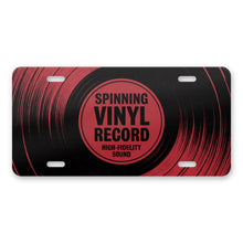 Vinyl Record aluminum front license plate