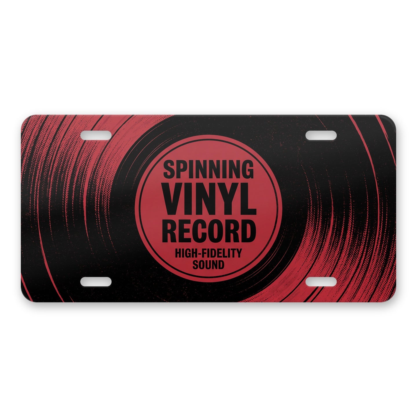 Vinyl Record aluminum front license plate