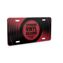 Vinyl Record aluminum front license plate