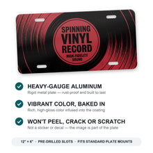 Vinyl Record aluminum front license plate
