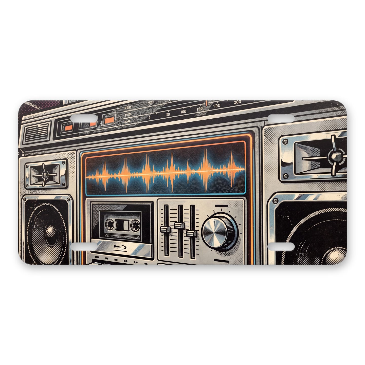 Boombox aluminum front license plate