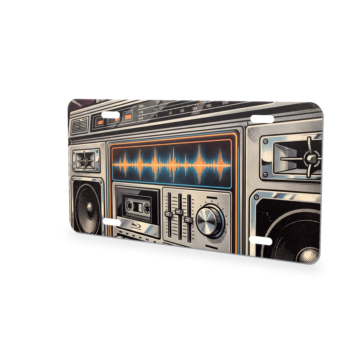 Boombox aluminum front license plate