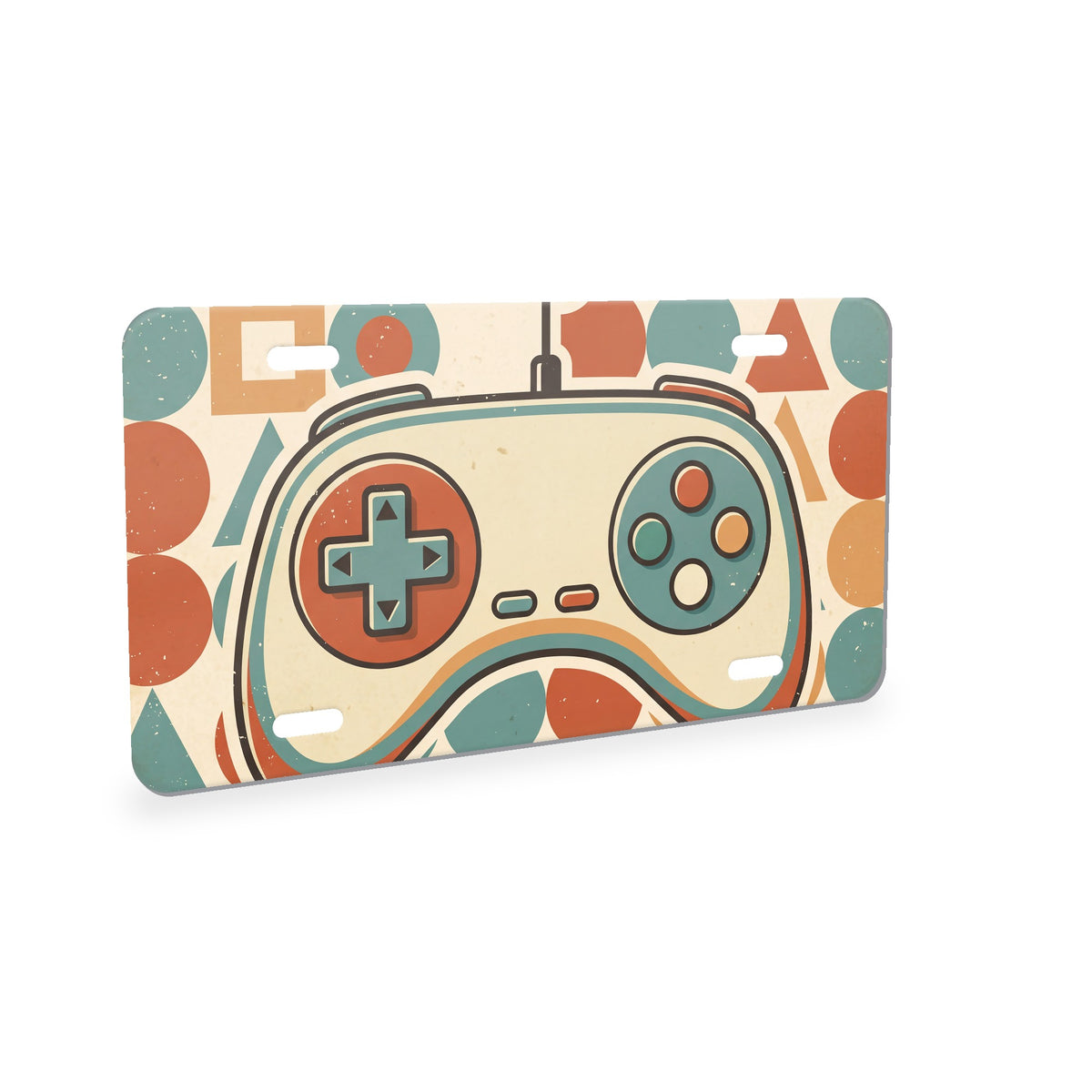 Retro Game Controller aluminum front license plate