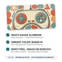 Retro Game Controller aluminum front license plate