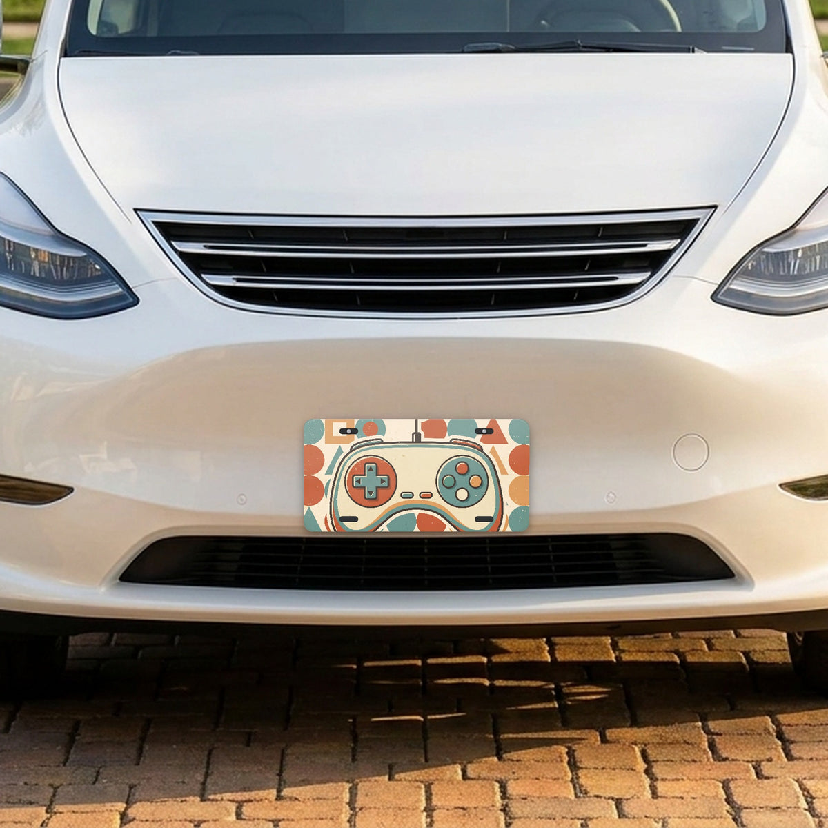 Retro Game Controller aluminum front license plate