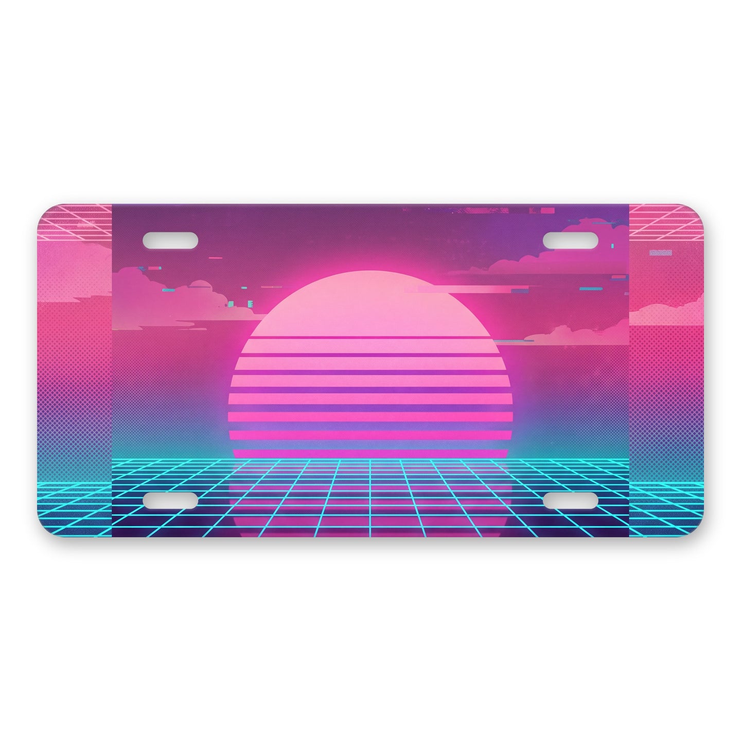 Vaporwave Sunset aluminum front license plate