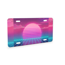 Vaporwave Sunset aluminum front license plate