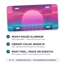Vaporwave Sunset aluminum front license plate