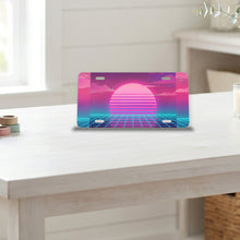 Vaporwave Sunset aluminum front license plate
