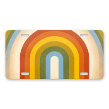Retro Rainbow Stripes aluminum front license plate