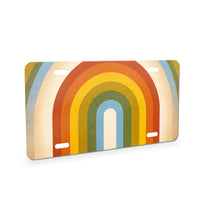 Retro Rainbow Stripes aluminum front license plate