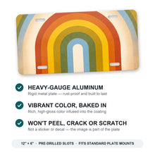 Retro Rainbow Stripes aluminum front license plate