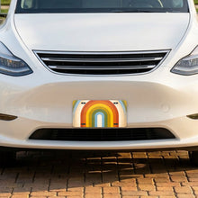Retro Rainbow Stripes aluminum front license plate