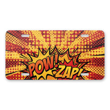 Pop Art Comic Dots aluminum front license plate