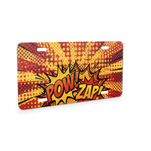 Pop Art Comic Dots aluminum front license plate
