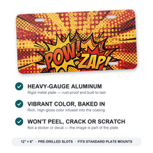 Pop Art Comic Dots aluminum front license plate
