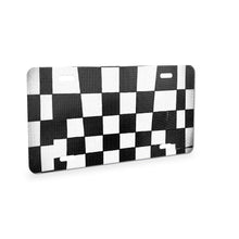 Checkerboard aluminum front license plate